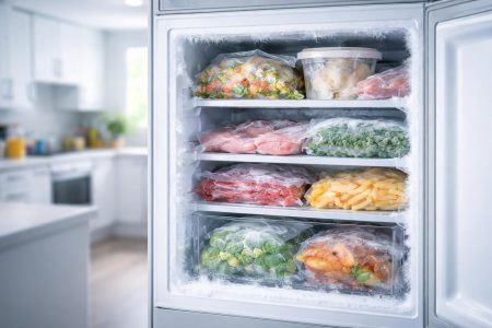 congelateur-ouvert-aliments-decongeles-givre