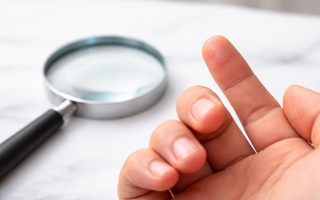 main-verrue-loupe-flou-arriere-plan