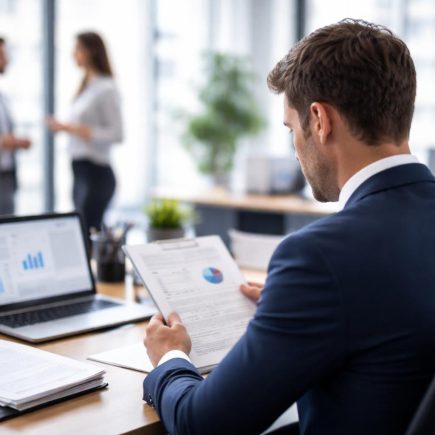 bureau-professionnel-document-lumiere-floue