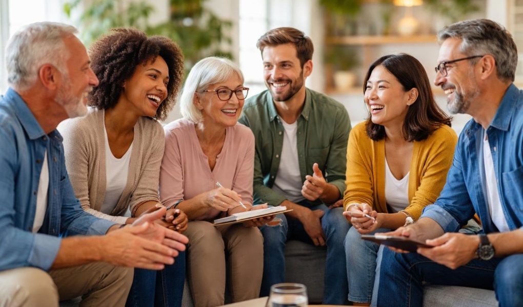 groupe-personnes-salon-moderne-plantes