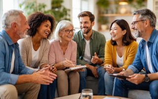 groupe-personnes-salon-moderne-plantes