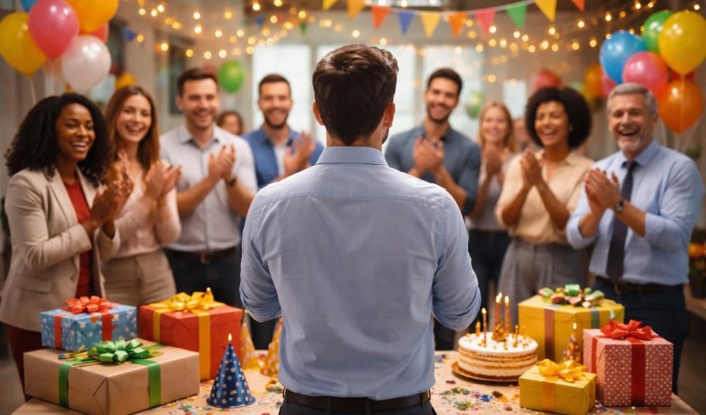 collegues-applaudissements-table-cadeaux-ballons