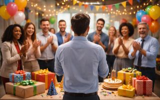 collegues-applaudissements-table-cadeaux-ballons
