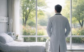 medecin-fenetre-hopital-jardin-serenite