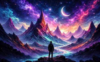 montagnes-etranges-ciel-etoile-figure-humaine