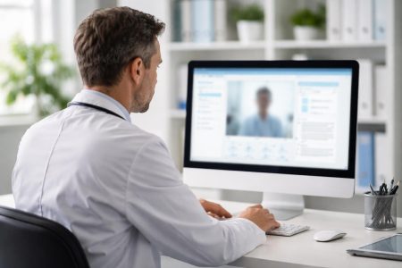 medecin-blouse-ordinateur-bureau-modernes