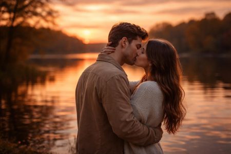 couple-amoureux-bord-lac-coucher-soleil