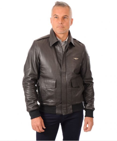 Blouson en cuir d'aviateur pour homme La Canadienne